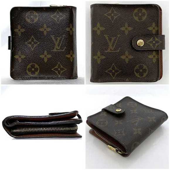 Louis Vuitton Compact Zip Wallet ec-23514 Brown Monogram M61667 Bifold Canvas... - Picture 3 of 11